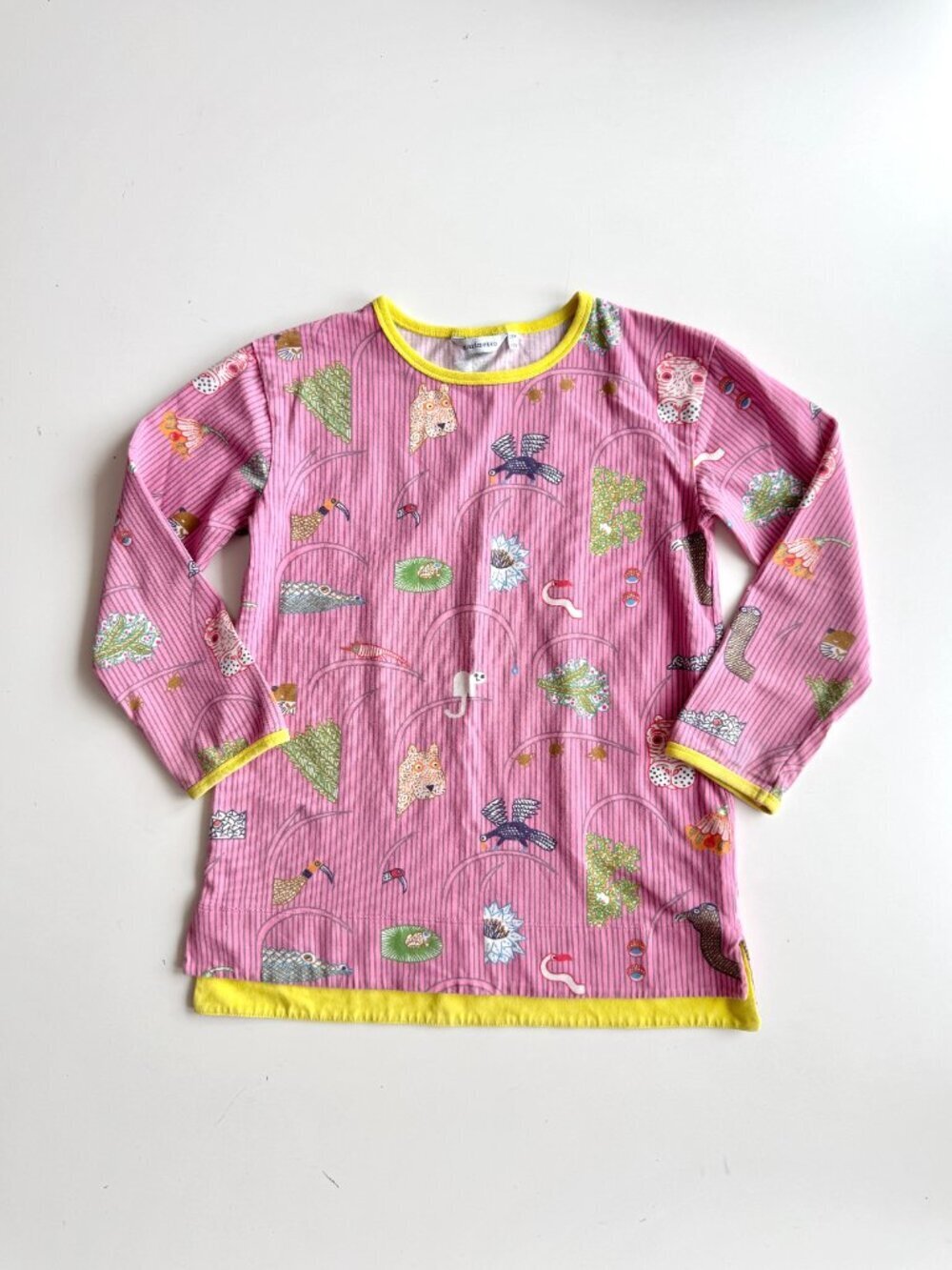 Girls' MARIMEKKO Pekari Pink Animal Print Cotton Jersey Tunic T-Shirt, Size 6-7